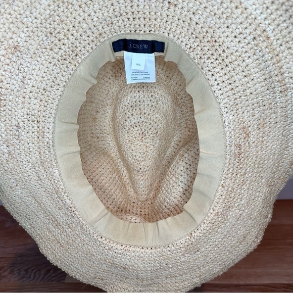 J. Crew 100% Rafia Women\'s Packable Straw Hat, Size M/L